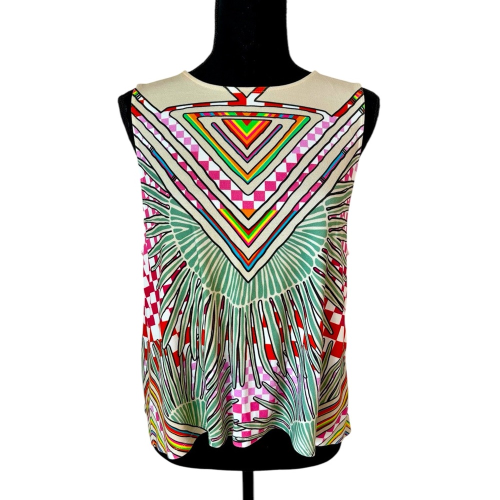 Mara Hoffman Rainbow Psychedelic Festival Open Back Hippie Checkered Tank Top M